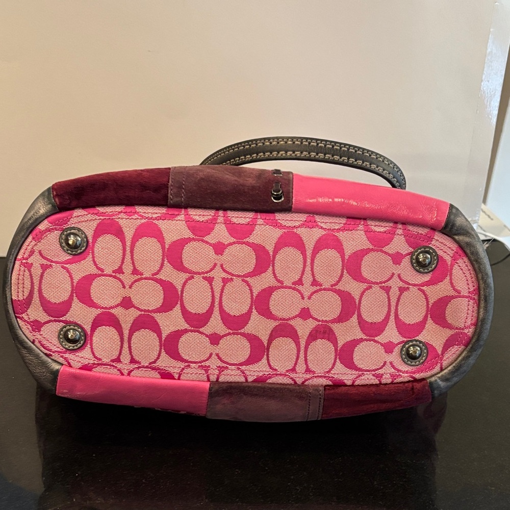 Vintage Coach Patchwork Pink and Silver Hobo Shoulder Bag - Picture 7 of 16